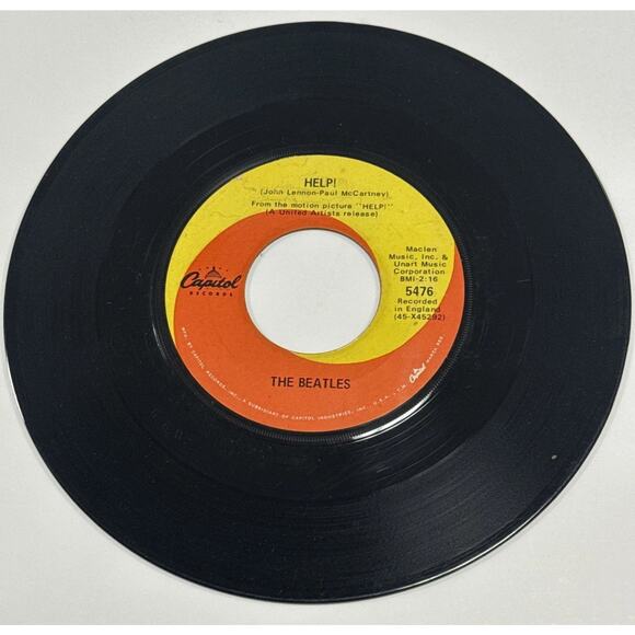 The Beatles 45 Vinyl Capitol 5476 Help! I’m Down Rare White Subsidiary Label - Picture 2 of 3